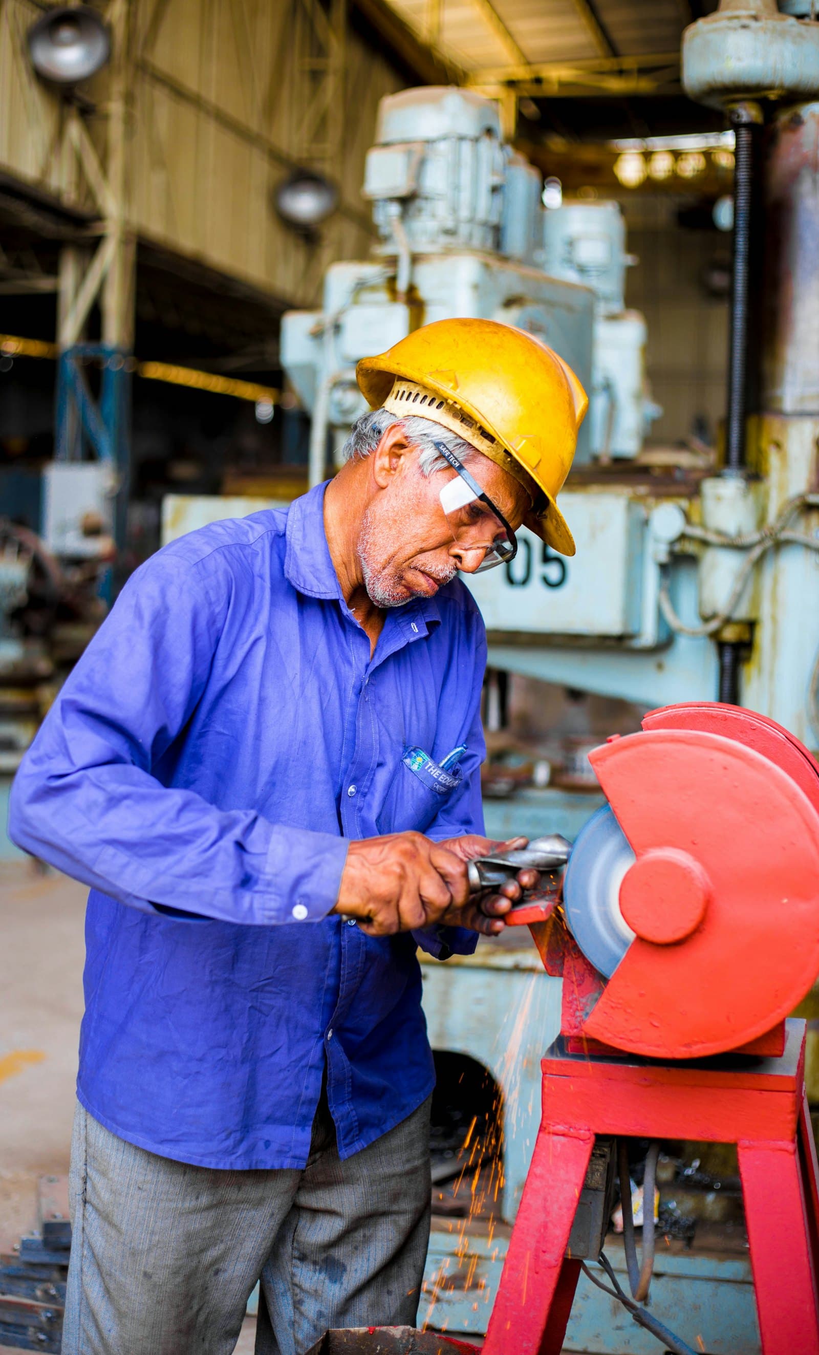 Operator working in an industrial processing facility